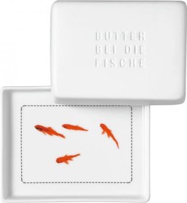 Rader porcelán vajtartó ,,Butter bei die Fische'' 14,5 x 11,5cm