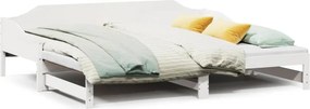 vidaXL fehér tömör fenyőfa kihúzható kanapéágy 90 x 190 cm
