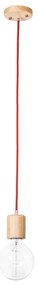 Wood függőlámpa piros vezetékkel - SULION