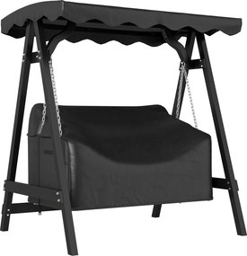Outsunny 2 személyes hinta védőhuzat, vízálló és szélálló, UV-álló, 142 x 76 x 81 cm — fekete | Aosom
