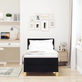 Boxspring ágy matraccal és LED-del - Fekete 80x200 cm Szövet