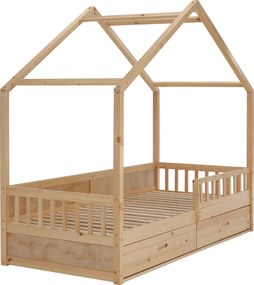 Montessori ágy, 90x200, természetes, tömör, BIANKA