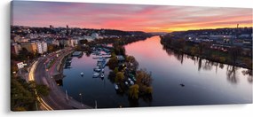 Az éjszakai Prága képe (120x50 cm)