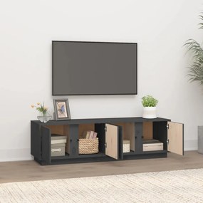 szürke tömör fenyőfa TV-szekrény 140 x 40 x 40 cm