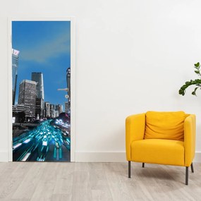 Fotótapéta ajtóra - Éjszakai város (95x205cm)