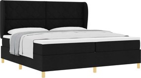 vidaXL Boxspring ágy matraccal Sötétszürke 90x190 cm Szövet Fekete