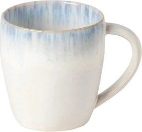 Fehér-világoskék agyagkerámia bögre 440 ml Brisa – Costa Nova