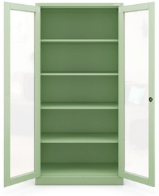 Üveges szekrény AMELIA, 900 x 1850 x 400 mm, Fresh Style: pasztellzöld