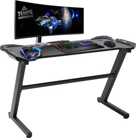 PC asztal/gamer asztal, fekete, JADIS
