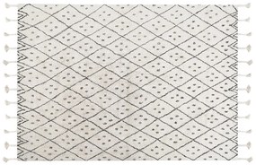 Fekete és fehér pamutszőnyeg 160 x 230 cm AGADIR Beliani