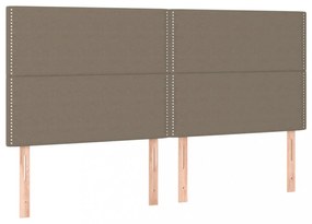 tópszínű szövet rugós és LED-es ágy matraccal 200 x 200 cm