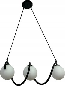 Függőlámpa Mennyezeti Csillár Gömb fekete Modern Led 3*G9 tejüveg