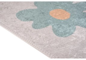 Mentazöld-elefántcsont színű mosható gyerek szőnyeg 60x100 cm Cute Flowers Green – Vitaus