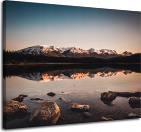 Vászonkép Természet Tájkép Hegyek Tó 100x80