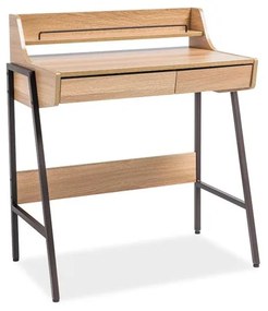 B-168 íróasztal, 120x78x51, tölgy/fekete