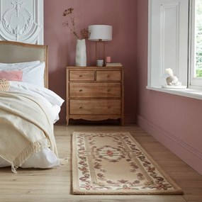 Aubusson bézs gyapjú futószőnyeg, 67 x 210 cm - Flair Rugs