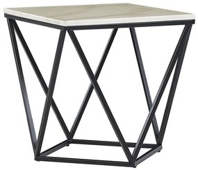 Bézs és fekete márványhatású kisasztal 50 x 50 cm MALIBU Beliani