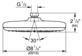 GROHE 26410000 - TEMPESTA 210 mm zuhanyfej fényes króm