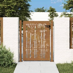 Bambuszmintás corten acél kerti kapu 105 x 155 cm