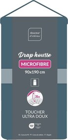 Kék gumis mikroszálas lepedő 90x190 cm Oscar – douceur d'intérieur