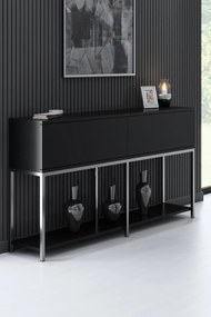 Konzolasztal Lord - Black, Silver