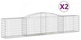 2 db íves horganyzott vas gabion kosár 400x50x80/100 cm