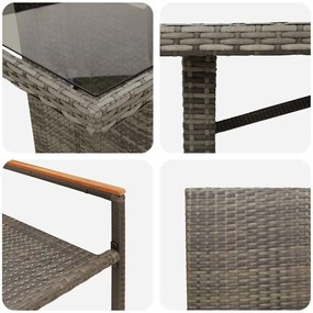 Kert étkező szett 7 pcs Szürke 190 x 80 x 75 cm polirattan