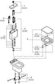 GROHE 39951000 - START EDGE kombinált WC 384 × 668 mm kerámia/fehér