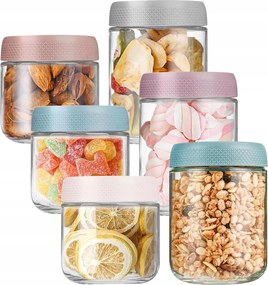 Reggeliző tégelyek joghurthoz és zabkásához légmentesen záródó fedéllel– 6 db