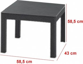 Emma műrattan kerti bútor szett chicago asztallal grafit színben