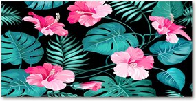 Konyhai panel Trópusi virágok 140x70 cm Ragasztó