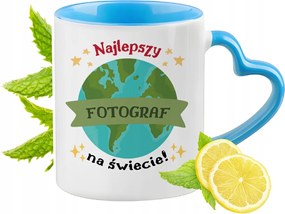 Fotósnak Kék Bögre Szív Alakú Füllel Ajándék