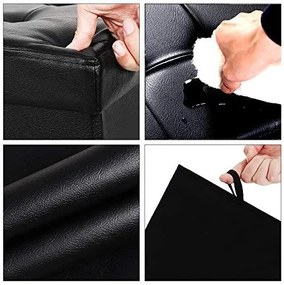 Összecsukható puff, tároló pad, fekete, 38x38x38 cm