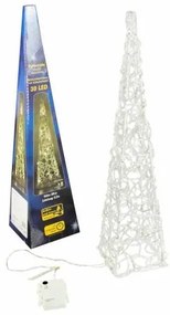NEXOS Karácsonyi akril piramis 60 cm meleg fehér elemes