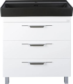TMP TRIO 80 álló fürdőszobabútor - CeraStyle SHARP FEKETE mosdóval - 80 x 48 cm