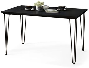 Asztal Glendale 104Fekete, Matt fekete, 75x70x120cm, Laminált forgácslap, Fém