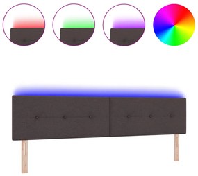 LED Fejtámla Gombos Bélelt Sötétbarna 100 cm Szövet