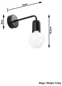 Donato fekete falilámpa - Nice Lamps