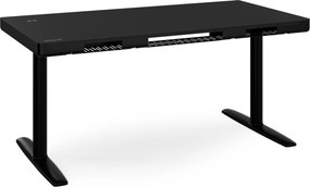 Elektromos ülő-álló íróasztal fiókkal és Qi vezeték nélküli töltővel fekete, 1400 mm: ELLIS