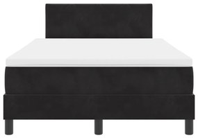 Boxspring Ágy Mattal és LED-del Fekete 120x200 cm Bársonyos