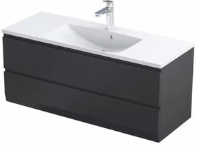 Oristo Brylant Uni szekrény 119.6x45.5x50 cm Függesztett, mosdó alatti fekete OR36-SD2S-120-8-V3