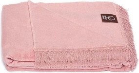 Pamut-akril takaró 150x200 púderrózsaszín