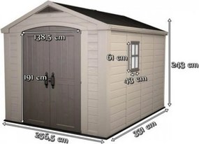 Factor 8x11 kerti ház, beige-taupe színben