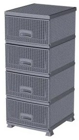 Aldotrade RETRO NEW komód 4 fiókkal, szürke