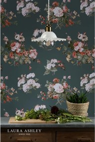 LAURA ASHLEY 3756097-Q BECA Klasszikus Függesztett Lámpa Antik Sárgaréz, Fehér E27 IP20