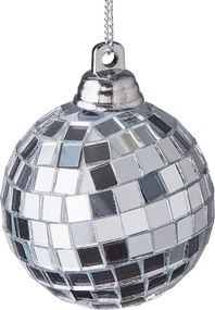 HANG ON karácsonyfadísz disco gömb, Ø5cm ezüst