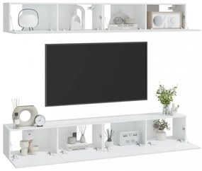 4 db fehér fali TV-szekrény 100 x 30 x 30 cm