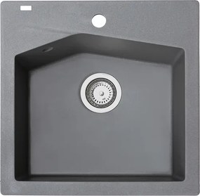 Linea 50 Metalac 372994 Gránit Mosogatótálca - Extra mély, Egymedencés, Négyzet, Grafit