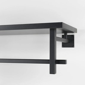 Fekete fém fali fogas polccal Simplon – Spinder Design