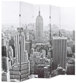 fekete-fehér New York mintás paraván 200 x 170 cm